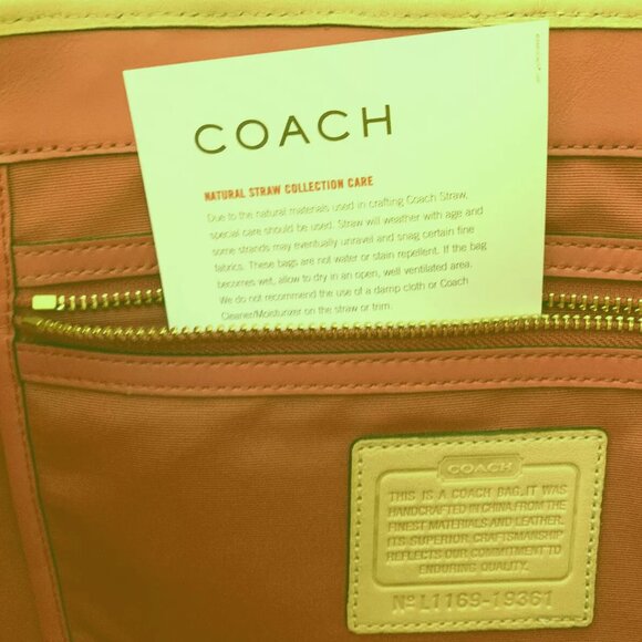 Coach Natural Straw Woven Tote Bag NWT - Picture 3 of 6